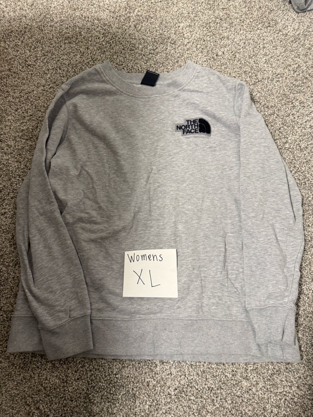 The North Face Women's Heather Gray Crew Sweatshirt with Logo
